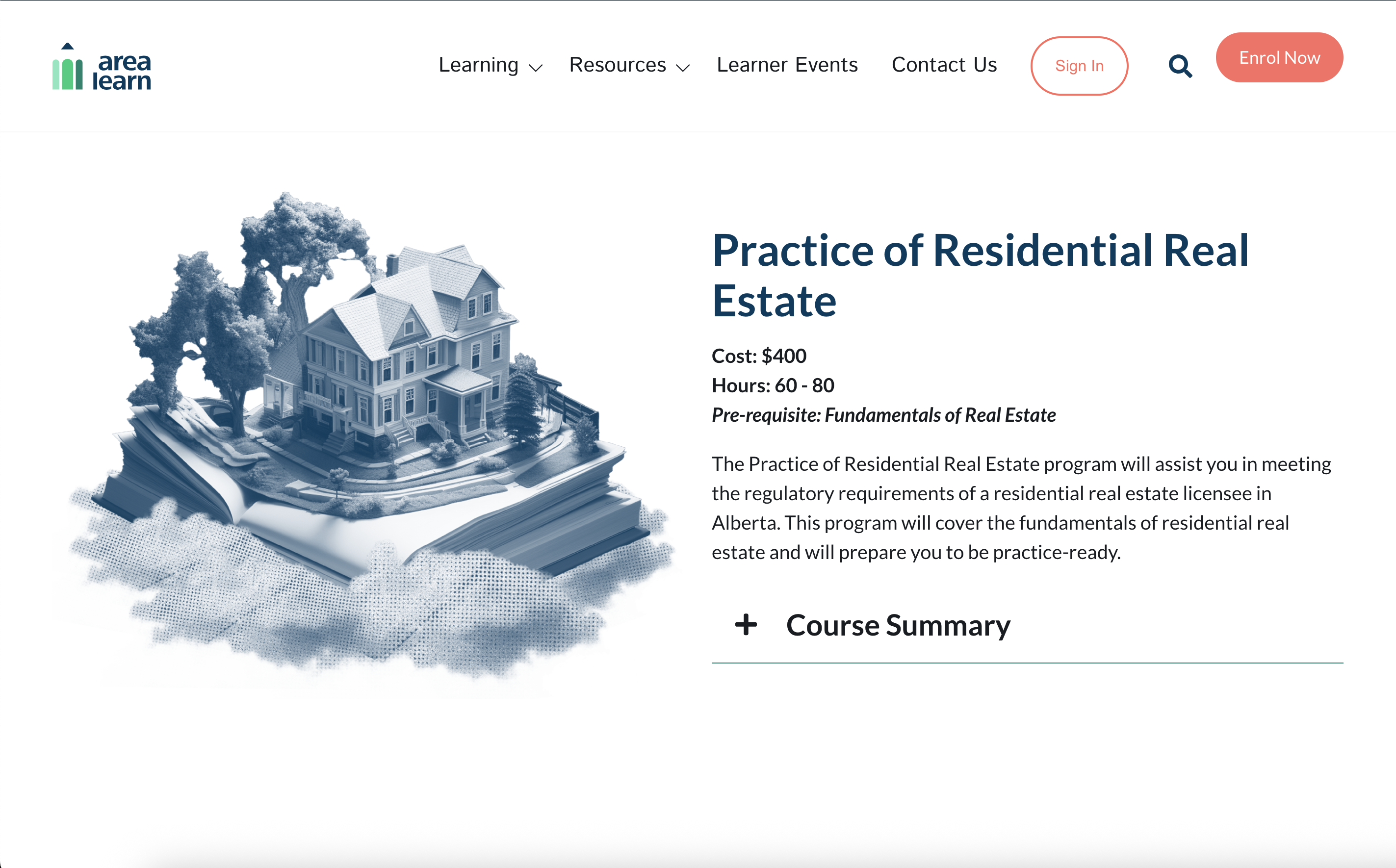 AREA course catelog example